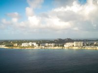 A view of Cupecoy Beach from our plane on the way in. Unfortunately we were 45 minutes late because of de-icing in Toronto. The flat island on the horizon is British owned Anguilla.